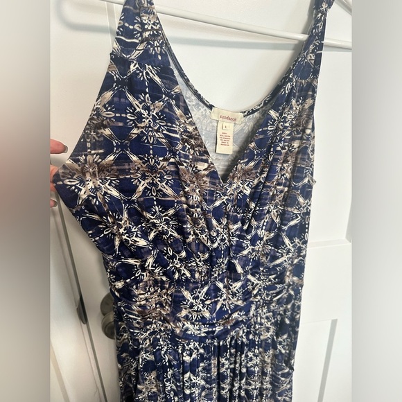 Sundance Jersey Knit Casual Sleeveless Dress Stretchy Ruched Dress Midi Dress Lg - Picture 5 of 5